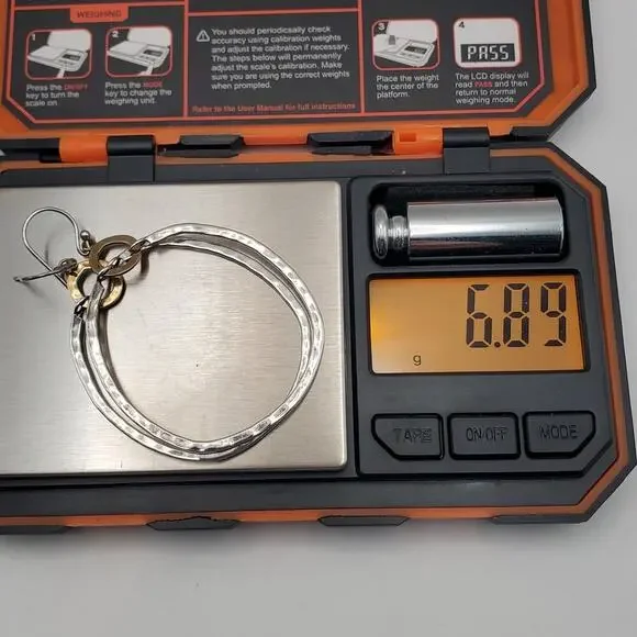 Silpada Hoop Dynamic Duo Drop Earrings Sterling Silvr & Brass W3148 - Picture 5 of 5